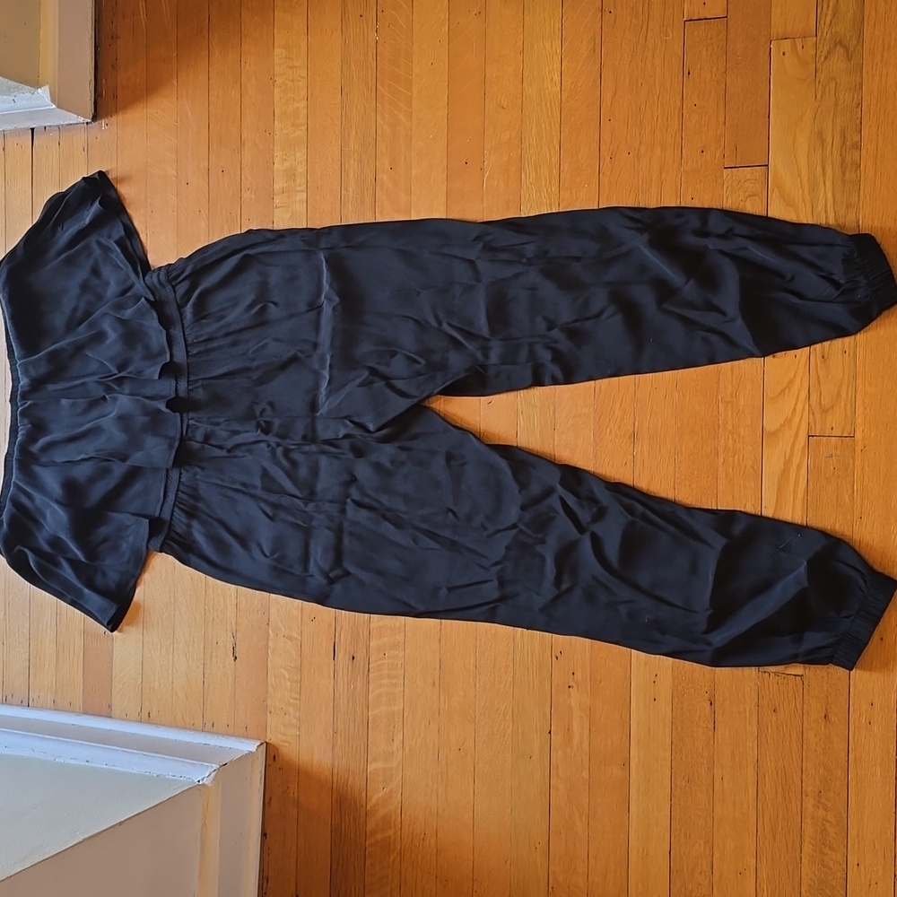 White House Black Market, Off Shoulder Ruffle Jumpsuit/Romper, Black, Women's 4 - Picture 2 of 10